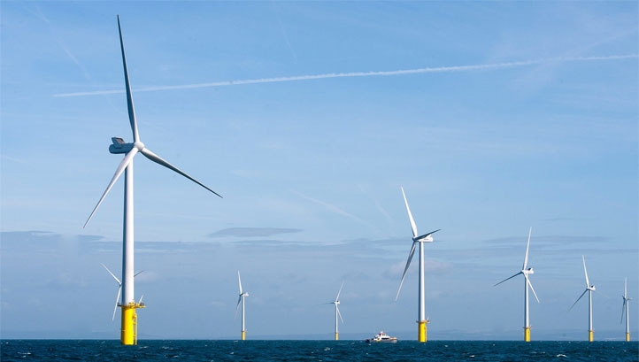 Pictured: The 400MW Rampion Offshore Wind Farm, off the coast of Sussex